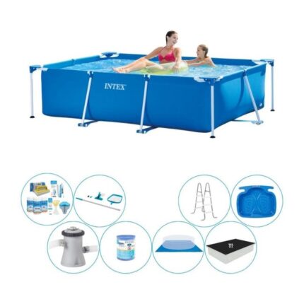 Intex Frame Pool Rectangulaire 220x150x60 cm - Set de piscine Deluxe