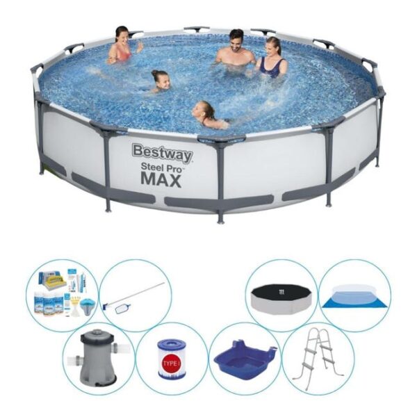 Set de piscine combinée - Bestway Steel Pro MAX Ronde 366x76 cm