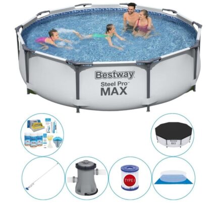 Offre combinée de piscine - Bestway Steel Pro MAX Ronde 305x76 cm