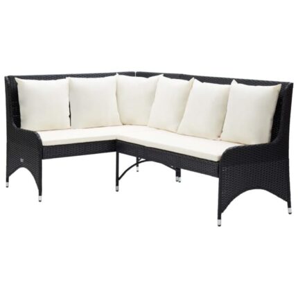 The Living Store - Canapés d'angle de jardin 2 pcs Résine tressée Noir