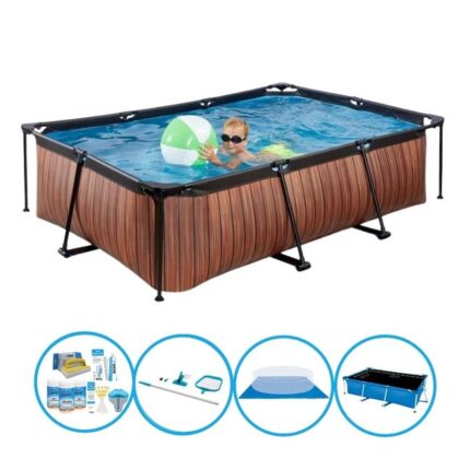 EXIT Piscine Timber Style - Frame Pool 220x150x60 cm -- Pack de piscine