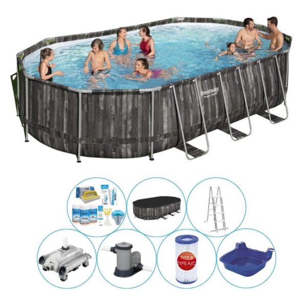 Piscine avec des accessoires - Bestway Power Steel 610x366x122 cm