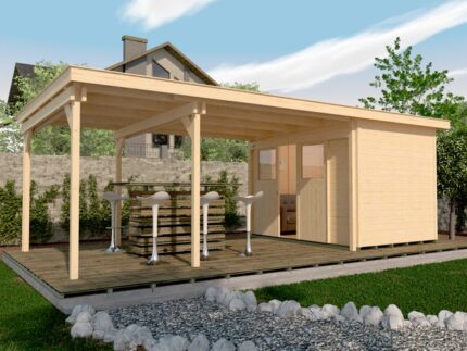 Abri de Jardin AGIUILHA 6,54 x 2,99 avec Extension