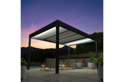Pergola isotoit® MODERN îlot Gris anthracite 5,02x4,00m + LED