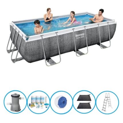 Bestway Piscine Power Steel - Plus des accessoires - 404x201x100 cm