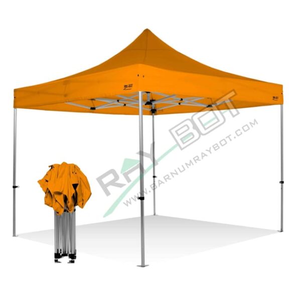 Barnum Pliant 3X3 RAY BOT Orange Acier 30mm Sans BÂches LatéralseATÉRALES. Tissu enduit de PVC à 350gr/m² étanche et hydrofuge