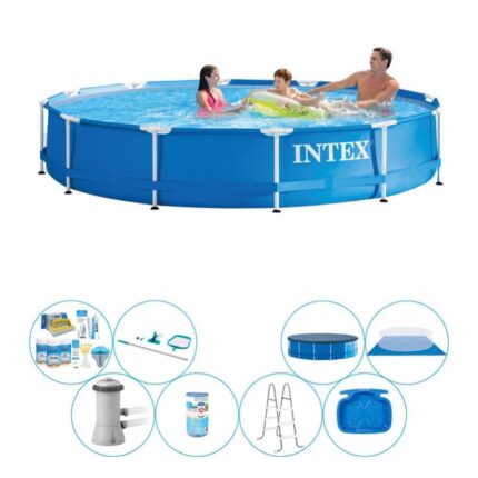 Bundle de piscine - Intex Metal Frame Ronde 366x76 cm