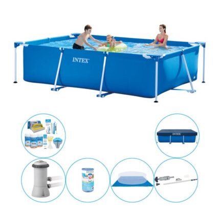Intex Frame Pool Piscine Rectangulaire - 300 x 200 x 75 cm - Paquet Complet