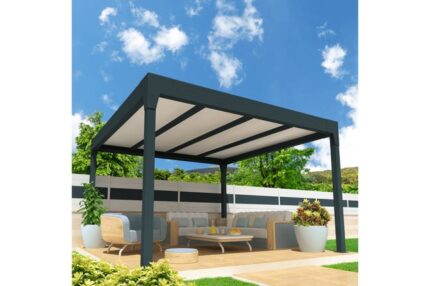 Pergola isotoit® MODERN îlot Gris anthracite 3,78x5,00m