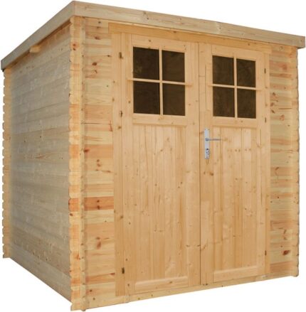 TIMBELA M309F+M309G Abri de jardin en bois AVEC SOL TRAITÉ - porte verrouillable de haute qualité - Stockage extérieur l204xL204xH200 cm/3.53 m2