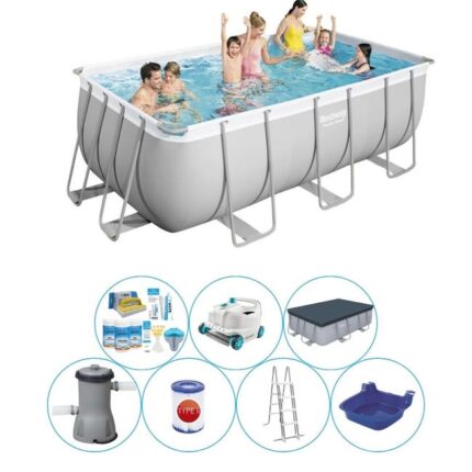 Super Set de piscine - Bestway Power Steel Rectangulaire 412x201x122 cm