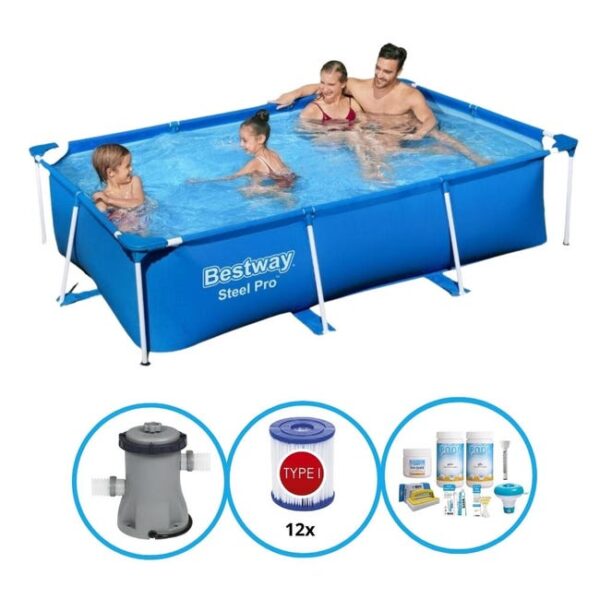 Bestway Piscine Steel Pro 259x170x61 cm - Bundle de piscine