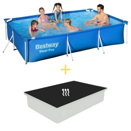 Bestway Piscine - Steel Pro - 300 x 201 x 66 cm - Avec Tapis Solaire