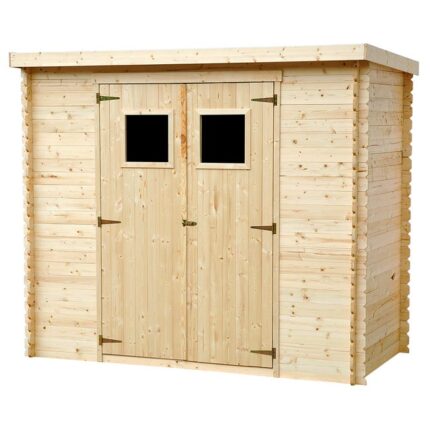 TIMBELA M310+M310G Abri de jardin en bois AVEC SOL TRAITÉ - Stockage extérieur l239xL142xH200cm/2.63 m2 - Petit abri à outils, Local à vélos -