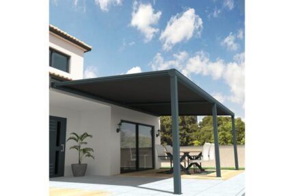 Pergola toile SUNLIGHT Gris anthracite - Gris anthracite 7,00x3,00m + LED