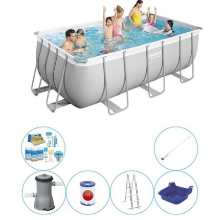 Paquet Confort de la piscine - Bestway Power Steel 412x201x122 cm - Avec pompe de filtrage