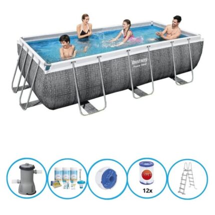 Bestway Piscine Power Steel - Bundle de piscine - 404x201x100 cm
