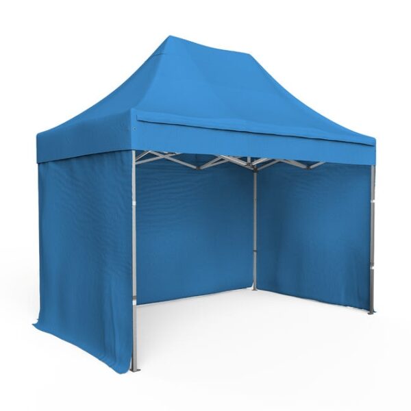 Tente pliante Barnum Aluminium 300x200cm - Bleu Azur + 3 murs offerts