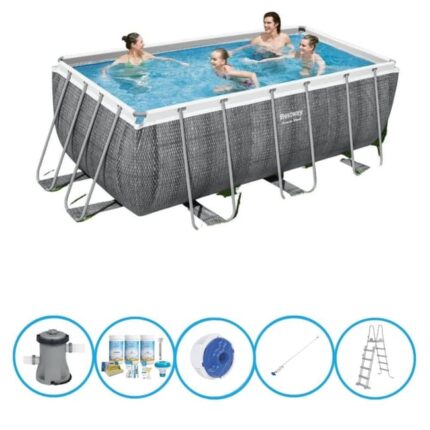 Bestway Piscine Power Steel - Ensemble de piscine - 412x201x122 cm