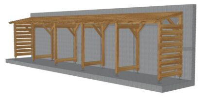 Abri de jardin en bois massif de 10m, couvert et sans fond, traitement classe 3, Jardinatoire