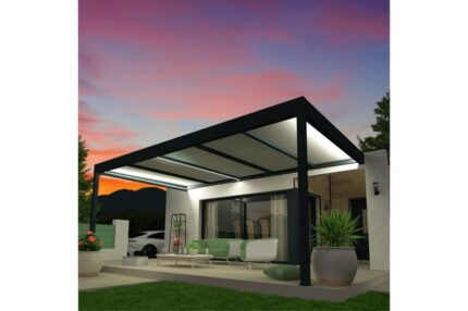 Pergola isotoit® MODERN Gris anthracite 3,78x4,00m + LED