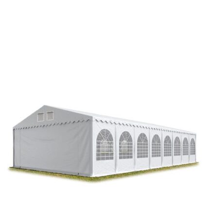 8x28 m XXL tente de réception Barnum, PVC 800, H. 2,6 m, blanc
