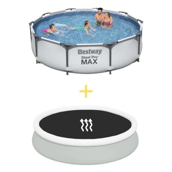Bestway Piscine - Steel Pro MAX - 305 x 76 cm - Avec Tapis Solaire