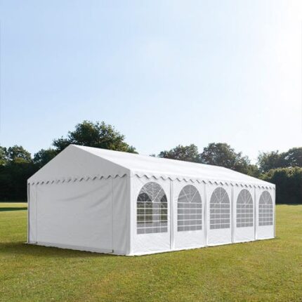 5x10 m XXL tente de réception Barnum, PVC 1400, anti-feu, H. 2,6 m, blanc