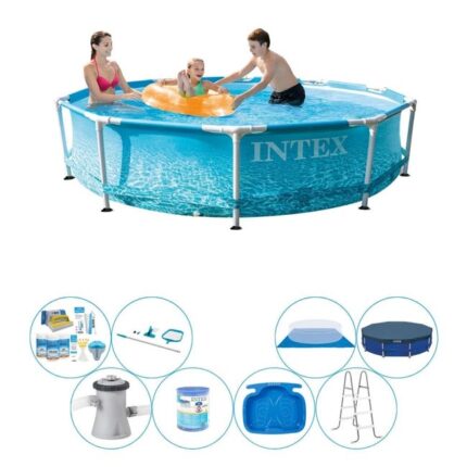 Intex Metal Frame Ronde Plage 305x76 cm - Bundle de piscine