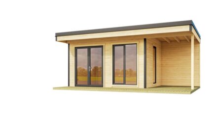 Abri de jardin Bois - WEKA Domeo 7+| 44mm | 11,39 m² intérieur + extension 11,00 m²