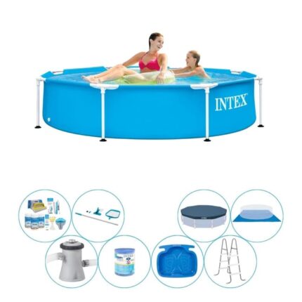 Intex Metal Frame Ronde 244x51 cm - Bundle de piscine