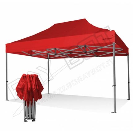 Barnum Pliant 4X6 RAY BOT Rouge Aluminium 55mm Top Sans LATÉRALES. Tissu enduit de PVC à 500gr/m² étanche et hydrofuge