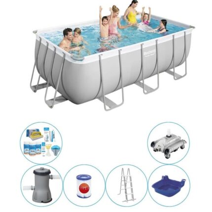 Ensemble de piscine tout en 1 - Bestway Power Steel 412x201x122 cm - Avec pompe de filtrage