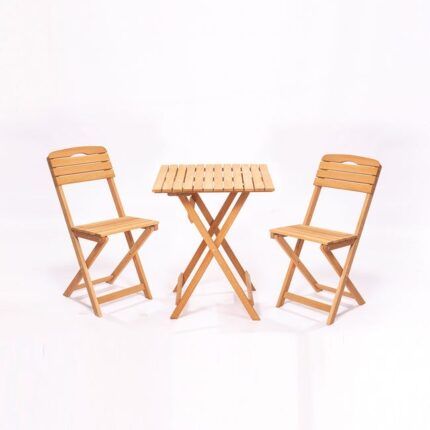 Ensemble table et chaises de jardin marron