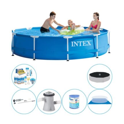 Paquet combiné piscine - Intex Metal Frame Ronde 305x76 cm