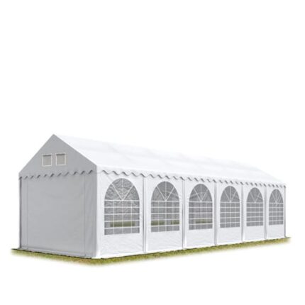 4x12 m XXL tente de réception Barnum, PVC 1400, anti-feu, H. 2,6 m, blanc