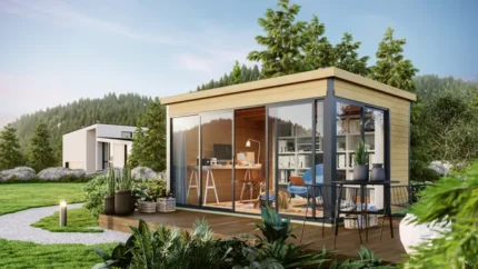 Abri de jardin Bois - Domeo 4+| 44mm | 12,80 m²