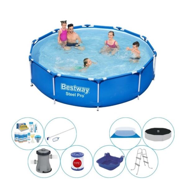 Set de piscine combinée - Bestway Steel Pro Rectangulaire 305x76 cm