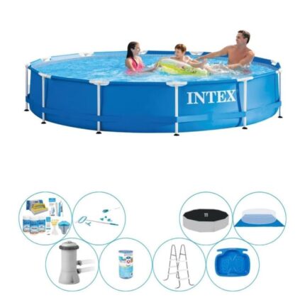 Deal de piscine Deluxe - Intex Metal Frame Ronde 366x76 cm