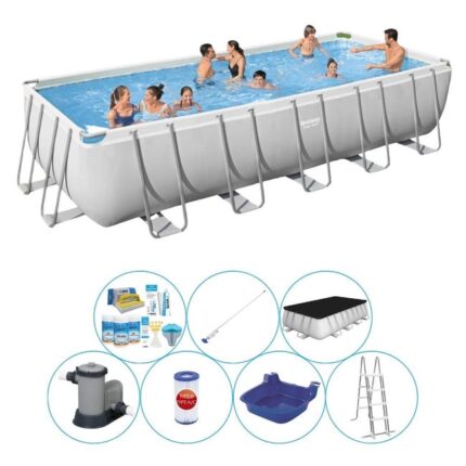 Piscine avec accessoires - Bestway Power Steel Rectangulaire 640x274x132 cm