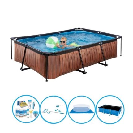 EXIT Piscine Timber Style - Frame Pool 300x200x65 cm - Plus accessoires