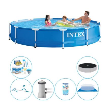 Intex Metal Frame Ronde 366x76 cm - Set de piscine combinée