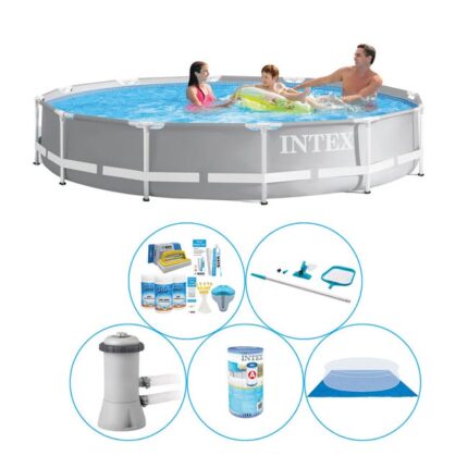 Offre combinée de piscine - 6 pièces - Intex Prism Frame Ronde 366x76 cm