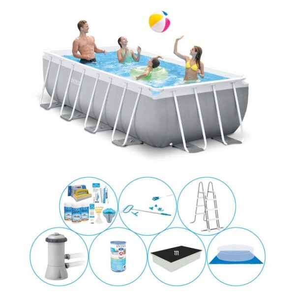 Set de piscine Deluxe - Intex Prism Frame 400x200x100 cm