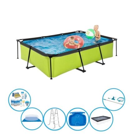 EXIT Piscine Lime - Frame Pool 300x200x65 cm - Avec accessoires
