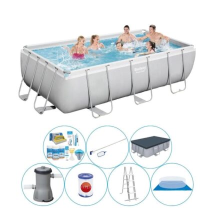 Piscine plus des accessoires - Bestway Power Steel Rectangulaire 404x201x100 cm