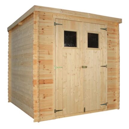 TIMBELA M309+M309G Abri de jardin en bois AVEC SOL TRAITÉ - Stockage extérieur l204xL204xH200 cm/3.53 m2- Petit abri à outils, Local à vélos