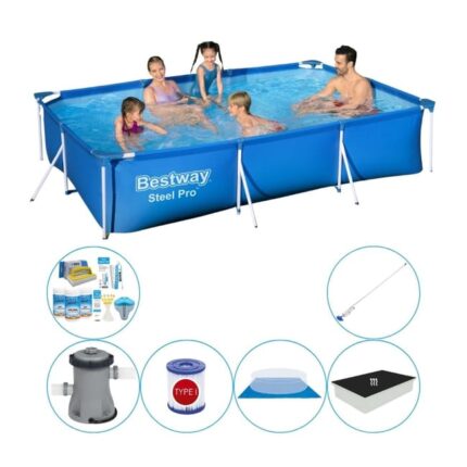 Bestway Steel Pro Rectangulaire 300x201x66 cm - Super Set de piscine