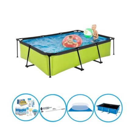 EXIT Piscine Lime - Frame Pool 300x200x65 cm - Plus accessoires inclus