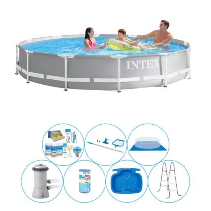 Bundle de piscine - 8 pièces - Intex Easy Set Ronde 366x76 cm
